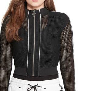 GUESS “Shacira” Mesh Jacket Black Sz M Crop